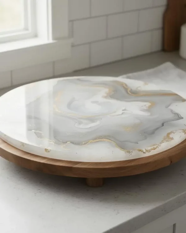 Faux Marble Lazy Susan